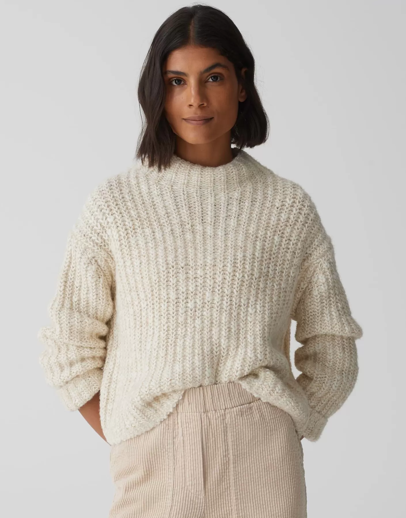 Maille<OPUS Commander Pull En Tricot Perke Beige En Ligne macadamia