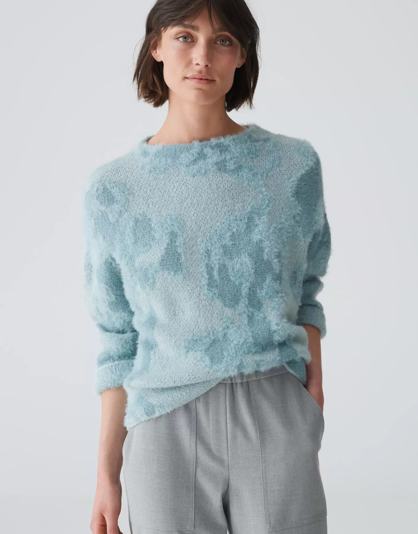 Maille<OPUS Commander Pull En Tricot Plumi Bleu En Ligne glacier blue