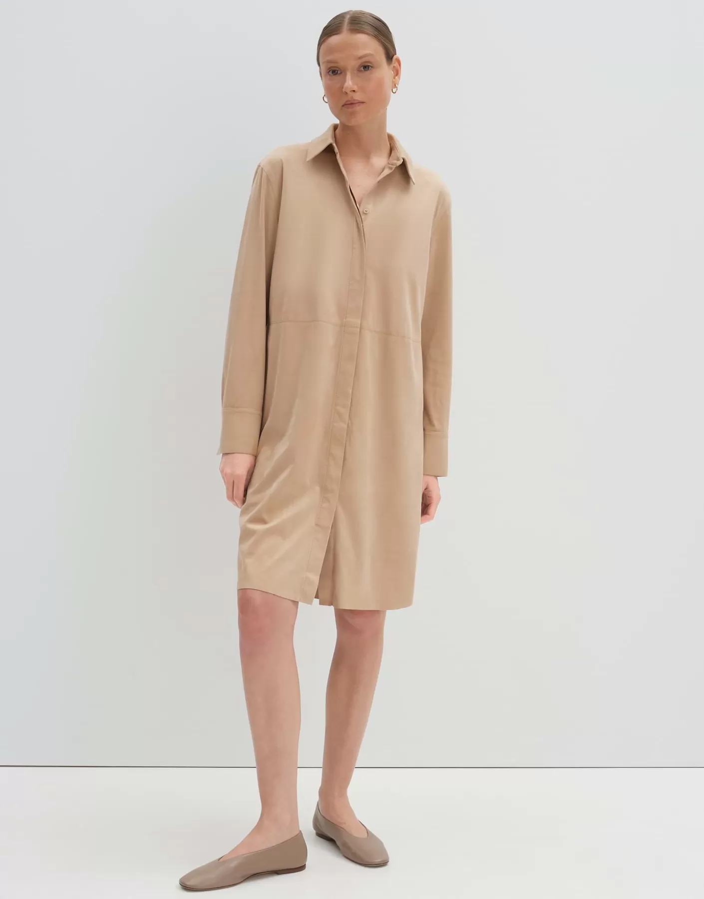 Robes<OPUS Commander Robe Chemisier Qirsta Beige En Ligne cashmere cream melange